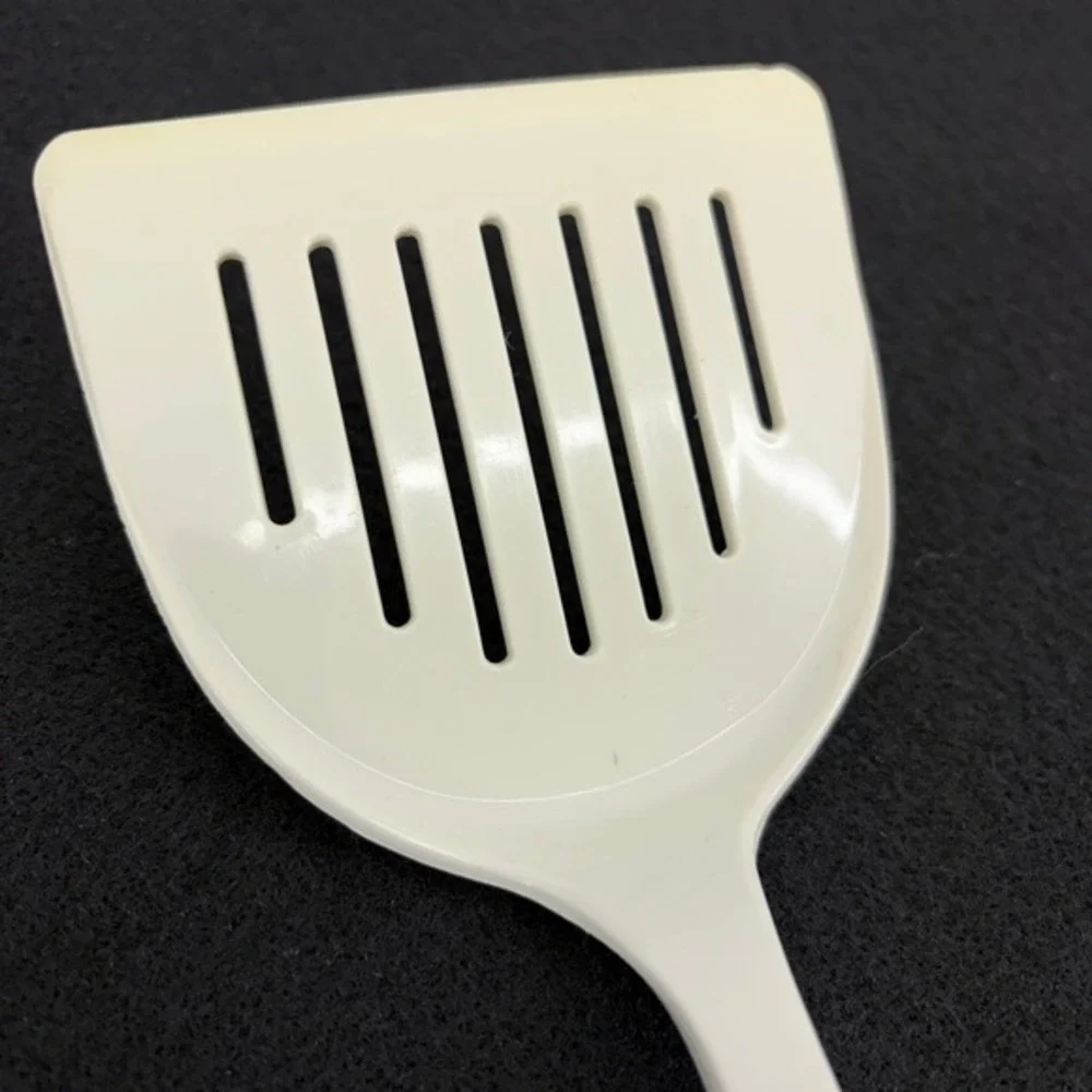 VTG Nylon EKCO USA 7 Slotted Spatula Turner‎ Kitchen Utensil White 4in Wide